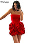 Reverie Strapless Ruffle Bubble Mini Dress
