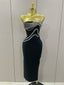 Zara Diamond-Line Strapless Bandage Maxi Dress