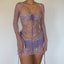 Maren Sequin Sheer Mini Skirt Three-piece