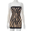 Sabine Zebra Strapless Bodycon Mini Dress