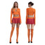 Orange Mystery-Girl Crop Top & Mini Skirt Costume Two-piece