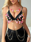 Sexy see through corset crop top women summer dopamine y2k clothes body chain halter tank top party club beach tops rave outfit