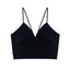 Silk Cami Tank Tops Women'S Camisole Spaghetti Strap Women V Neck White Black Sleeveless Streetwear High Street With Chest Pad