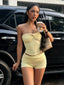 Sienna Buttercream Ruched Shorts-set Two-piece