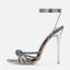 Liyke 2026 New Arrival Silver Crystal Narrow Band Women's Sandals Summer Party Wedding Prom Shoes Platform Open Toe High Heels