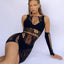 Serafina Multi-Style Fishnet Hollow-Out Bodycon Lingerie Mini Dress