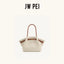JW PEI Hana Canvas Stitching Tote Bag For Women Luxury Vegan Leather Shoulder Hangbag Summer Casual Slouchy Hobo Work Bag