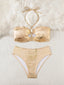 Odessa Metallic Drawstring Bandeau Bikini Two-piece