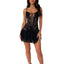 Giselle Lace-Up Ruffle-Hem Mini Dress