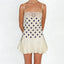 Eulalia Polka-Dot Lace-Trim Ruffle Mini Dress