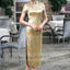 Feng Dragon-and-Phoenix Satin Qipao Maxi Dress