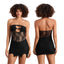 Natalia Noir Lace Cutout Mini Dress