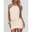 Seraphina White Halter Pleated Midi Dress