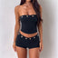 Zariah Eyelet Tube Top & High-Cut Shorts Two-piece