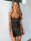 Roxy Metallic O-Ring Split Halter Mini Dress