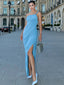 Mafalda Twisted One-Shoulder Ruched High-Slit Maxi Dress