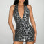 Serena Leopard Sequin Cutout Mini Dress