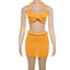 hirigin Pearls Twist Knitted Summer Beach 2 Piece Set Chic Women Strapless Halter Lace Backless Crop Tops + Bodycon Mini Skirts