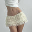 Odette Tiered Lace Ruffle Low-Rise Mini Skirt Apparel One-piece