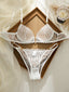 Fleur Embroidered Sheer Bra & Panty Lingerie Set