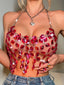 Rhoswen Rose Rhinestone Corset Crop Top