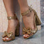 Marisa Sequin Bow Ankle-Strap Block-Heel Sandals