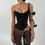 Vesper Asymmetrical Corset Crop Top One-piece