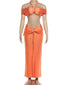 Kliou Twist Bandage Design 2 Piece Set Woman Halter Off Shoulder Backless Crop Tops+Ruched Long Skirts Prom Party Elegant Suits