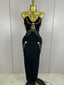 Kassandra Chain-Strap Split Bandage Maxi Dress