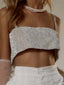 Celestia Multi-Color Rhinestone Halter Crop Top