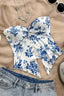 Flora Floral Off-Shoulder Crop Top One-piece
