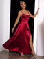 Yissang Lace Up Backless Split Thigh Draped Collar Cami Dress