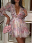 Floriane Floral Bow Backless Slip Mini Dress