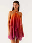 Yara Gradient Mesh Halter Mini Dress