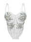 Rowena Rhinestone Backless Corset Crop Top
