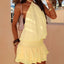 Sabine Backless Flounce Beach Mini Dress