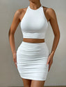 Aria Sculpted Halter Skirt Set Two-piece