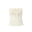 Zinaida Ivory Satin Bow-Front Corset Tube Top One-piece