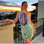 Women Y2K Sequin Beaded Halter Dress Sexy Sparkly Embellished Rhinestone Mini Dress Glitter Backless Shining Clubwear