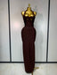 Ornella Scalloped Cutout Halter Bandage Maxi Dress