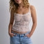 hirigin Aesthetic Slim Fit Camis Retro Floral Lace Sheer Crop Tops Cottage Grunge Sleeveless Shirt Vest Y2k Vintage Tank Tops