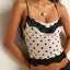 Wren Polka Dot Lace-Trim Mesh Cami Top