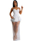 Camellia 3D Floral Sequin High-Slit Maxi Dress