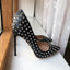 Silver Spikes Women Black Matte Sexy Stiletto High Heels