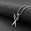 Stainless Steel Heart Scissors Haircut Barber Men's Necklace Pendant Chain