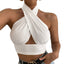 Zinnia Cross-Halter Cutout Crop Top One-piece