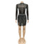 Aria Nightfall Rhinestone Illusion Mini Dress