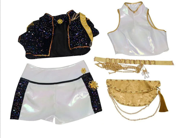 Aurelia Sequin Gold-Trim Idol Stage Costume Set (Kids' Sizes 110-150)