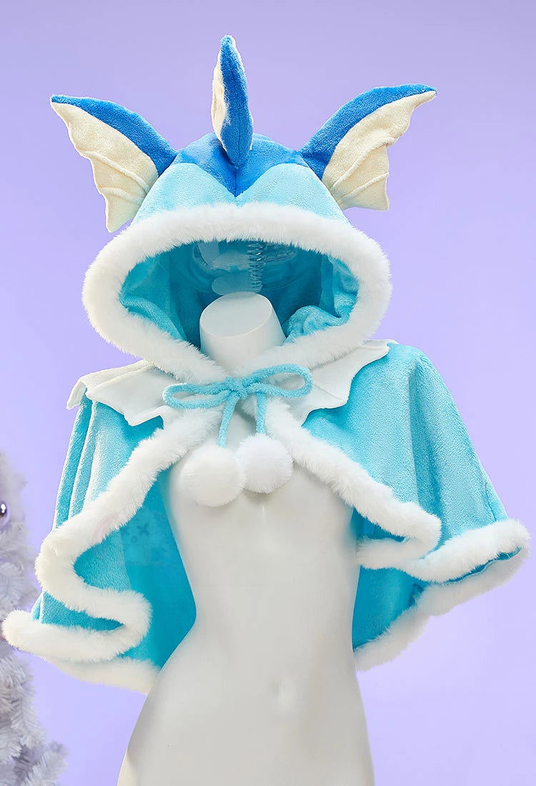 Liora Hooded Fur-Trim Cape & Lace-Up Velvet Cosplay Costume Set