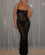 Wenonah Sheer Lace Cami Bodycon Maxi Dress